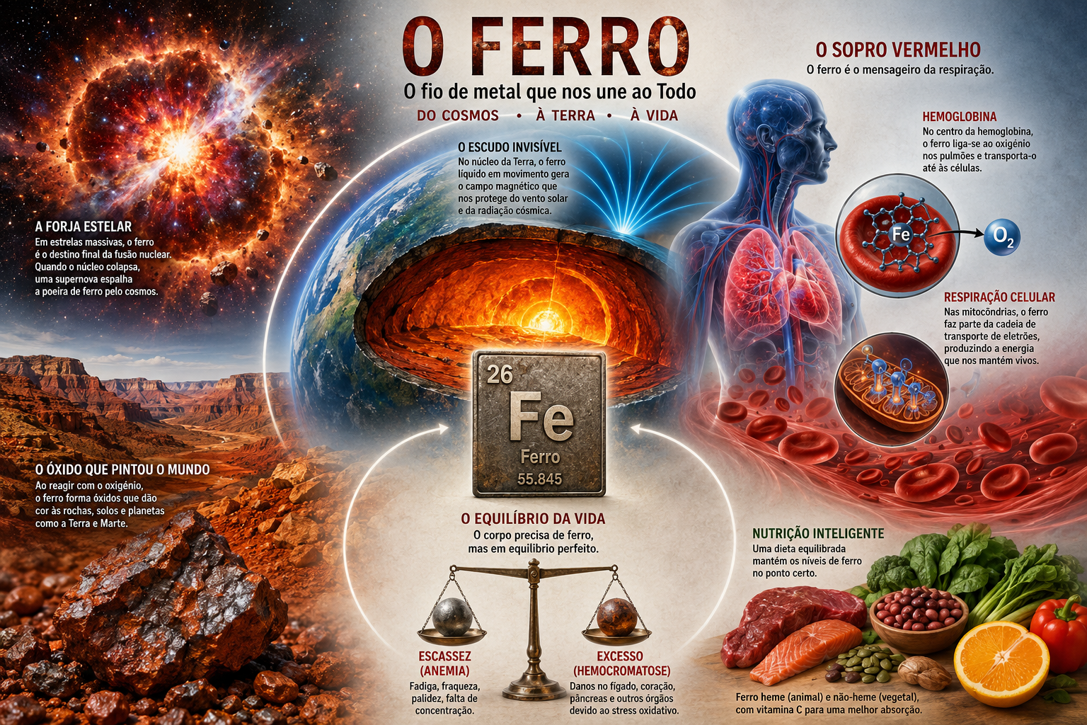 O Sangue da Terra, a Seiva da Vida: A Odisseia Cósmica do Ferro